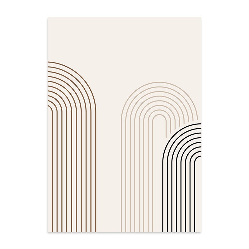 Poster Boho Abtrakt Bogen Linien | Bilder Wohnzimmer | Wandbilder Schlafzimmer | Deko Print ohne Rahmen | Bilder Set Kunstdruck-6