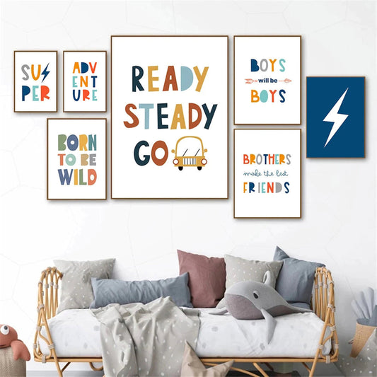 Poster Kinder Junge und Brüder Abenteuer als Deko Print ohne Rahmen-0