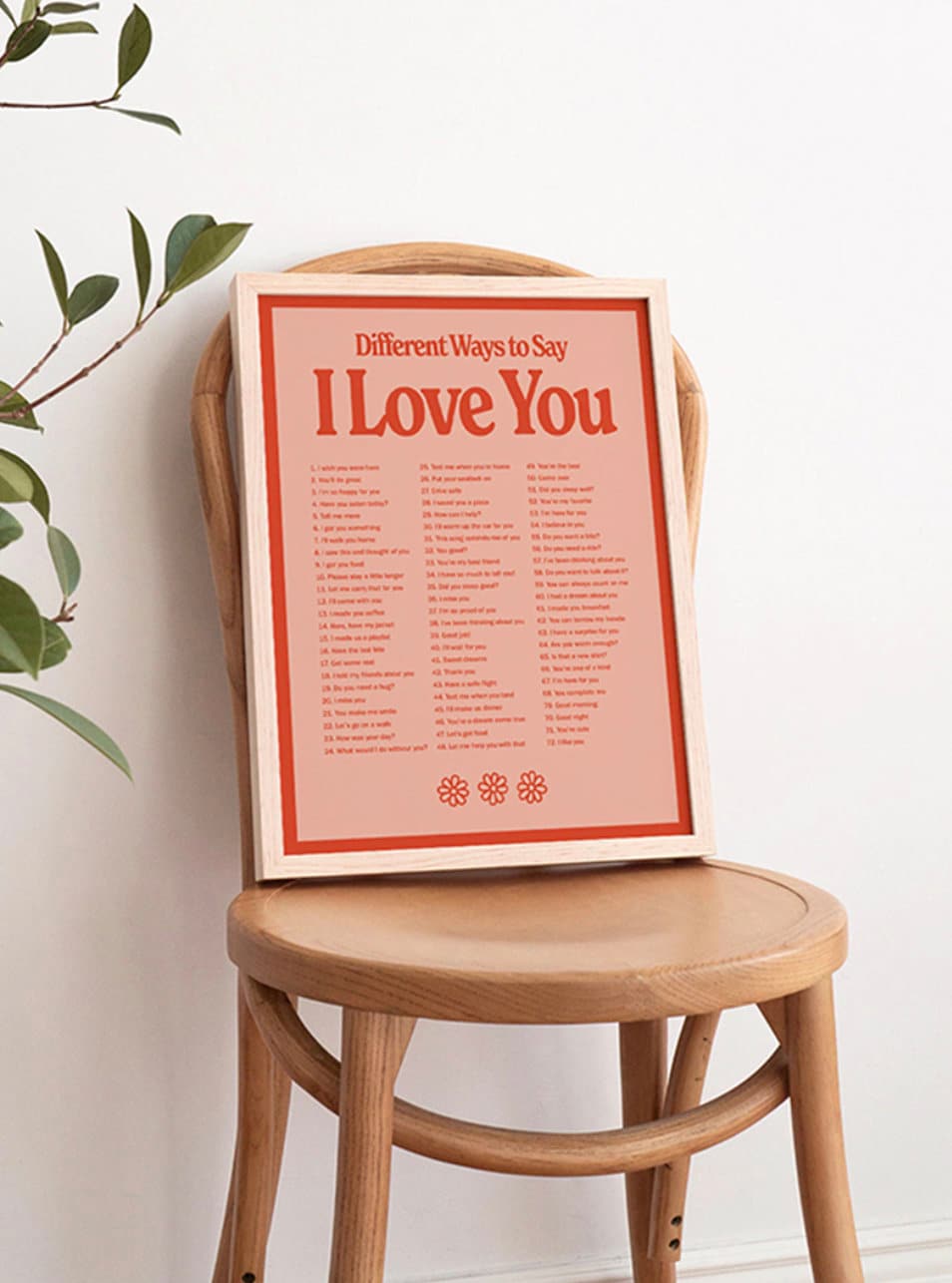  Poster Valentine's Day I love you I Different ways to say I love you I Decorative print without frame